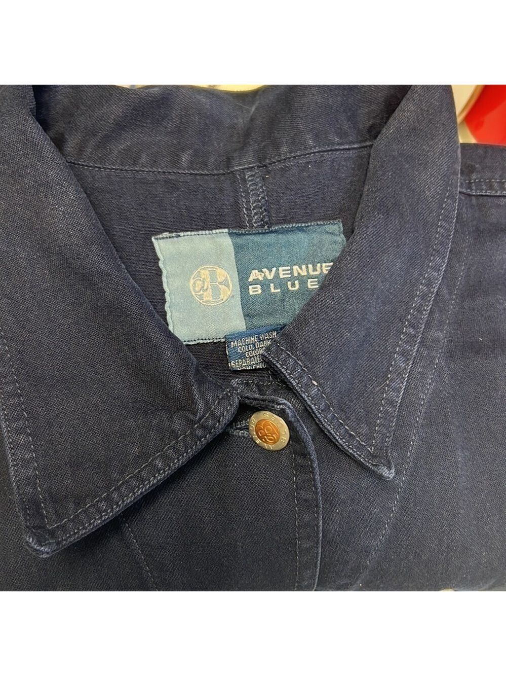 AVENUE Blues Jean Jacket Womens Plus Dark Blue Wash Stretch Size 22/24 (sk022) - Picture 9 of 9